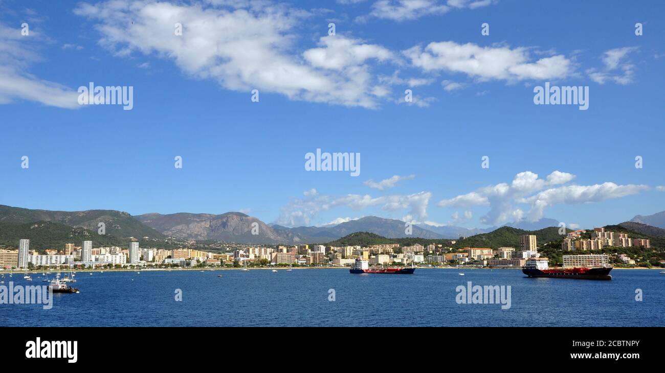 RADE d'Ajaccio du ferry Corse Mega Smeralda 1 Banque D'Images