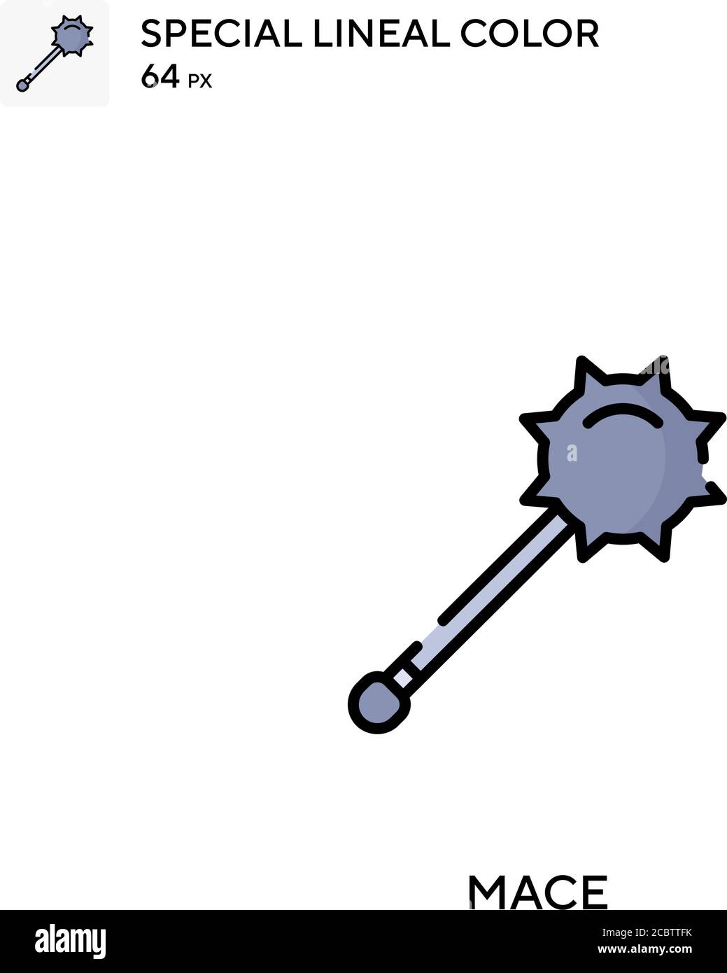Icône de vecteur de couleur de ligne spécial Mace. Icônes Mace pour votre projet d'entreprise Illustration de Vecteur