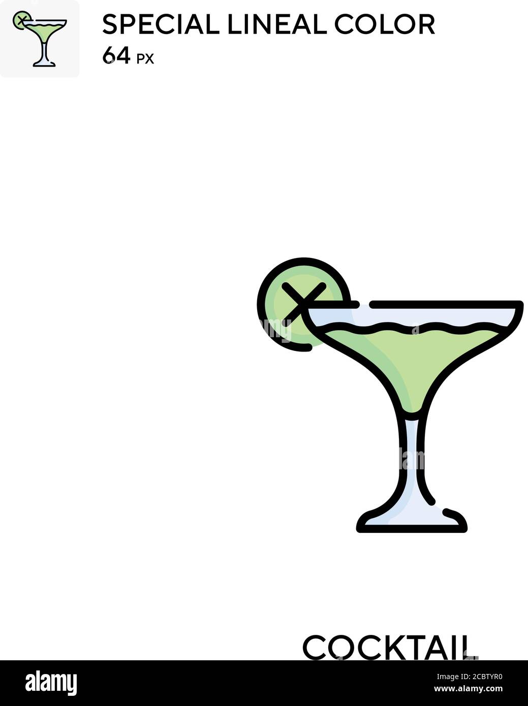 Cocktail spécial Lineal couleur vecteur icône. Cocktail d'icônes pour votre projet d'entreprise Illustration de Vecteur