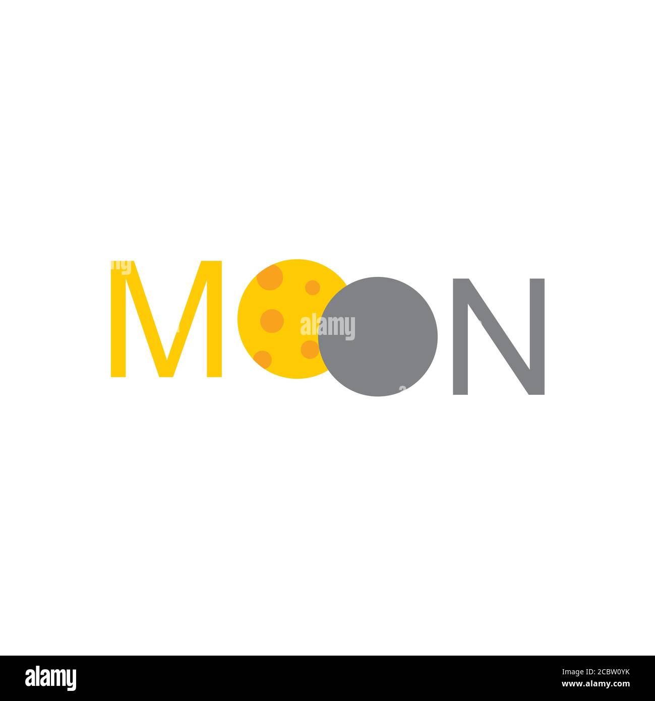 texte symbole de lune logo vecteur Illustration de Vecteur