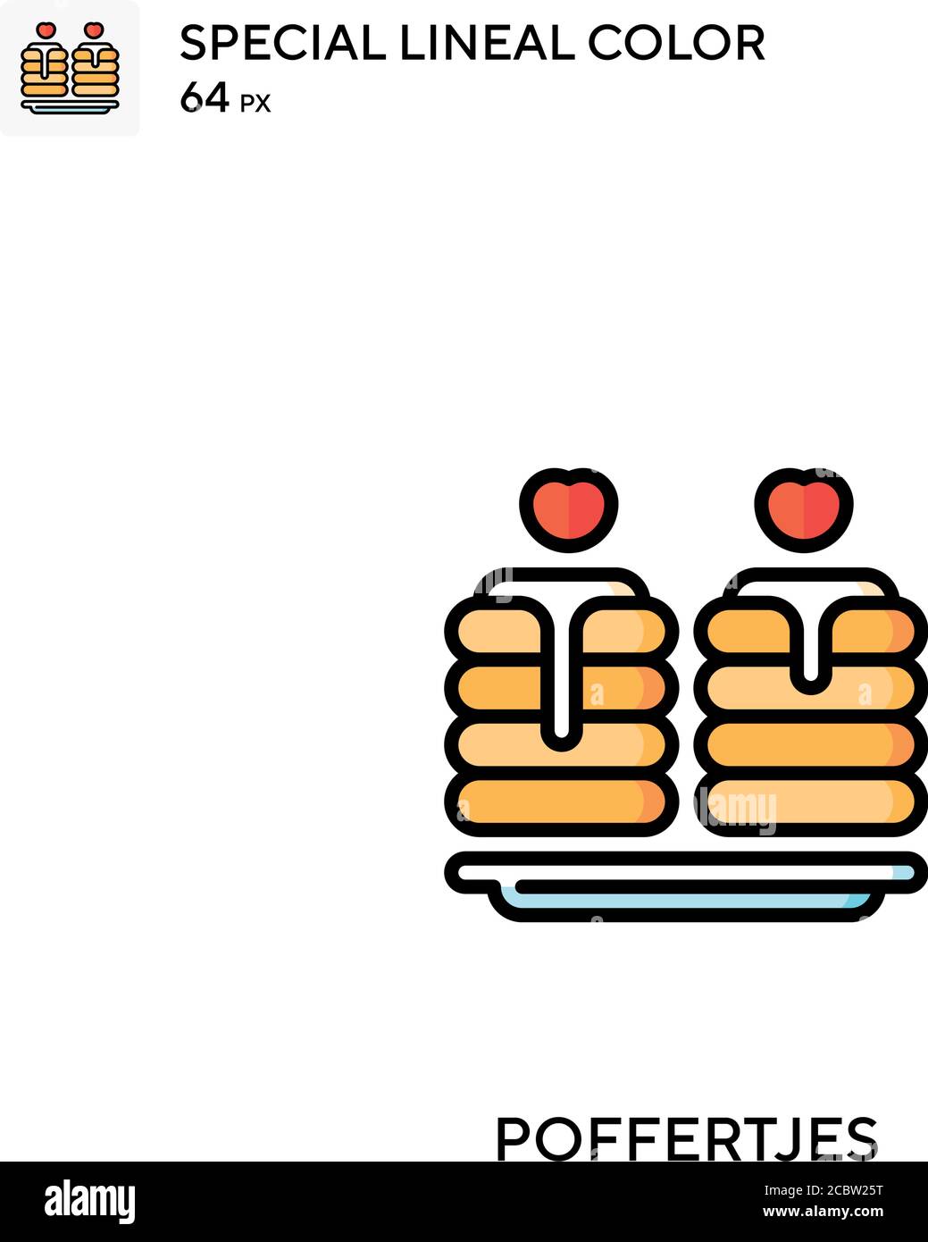 Poffertjes icône spéciale de vecteur de couleur de ligne. Icônes Poffertjes pour votre projet d'entreprise Illustration de Vecteur