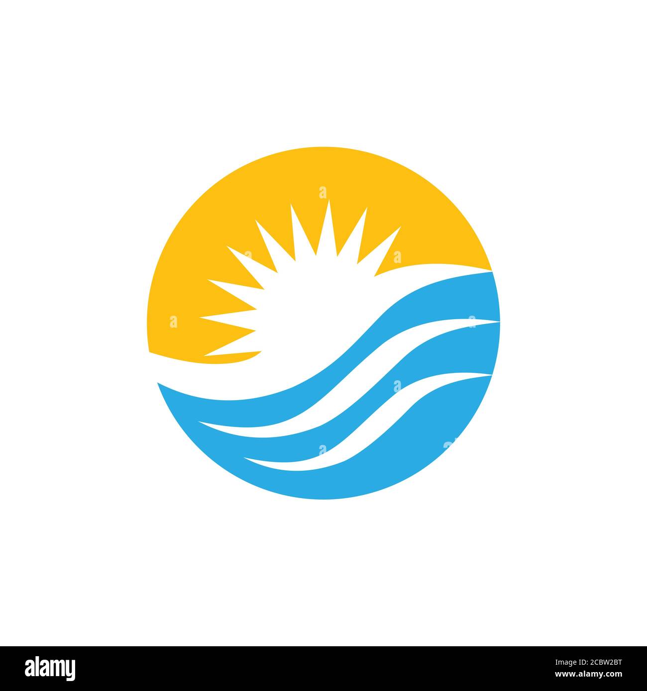 Vagues sun circle logo coloré vector Illustration de Vecteur