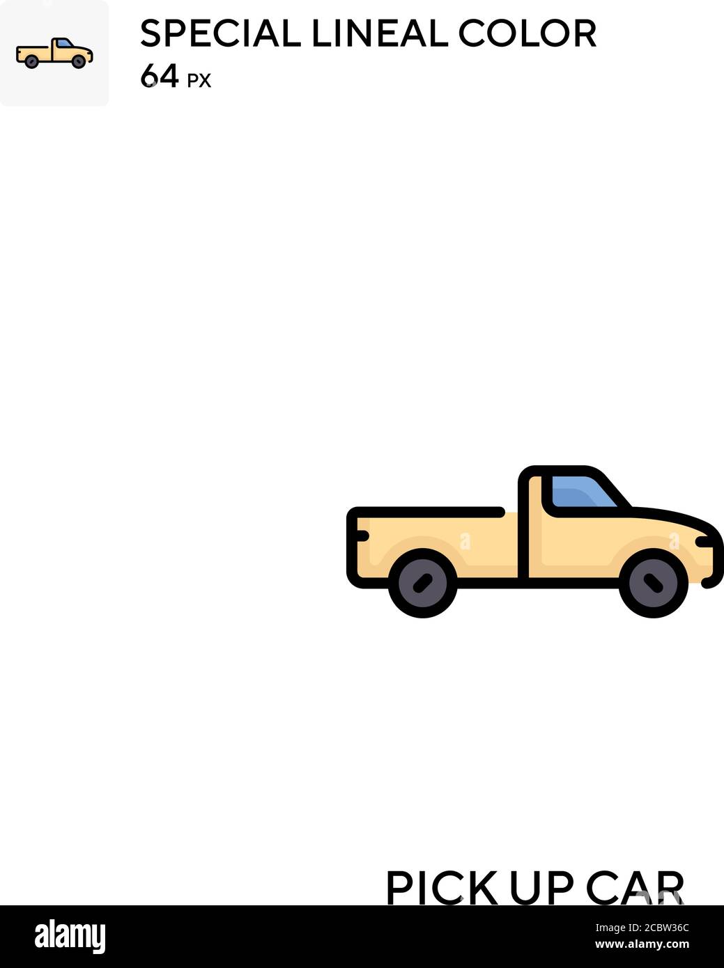 Voiture de pick-up icône spéciale de vecteur de couleur de ligne. Prenez des icônes de voiture pour votre projet d'entreprise Illustration de Vecteur