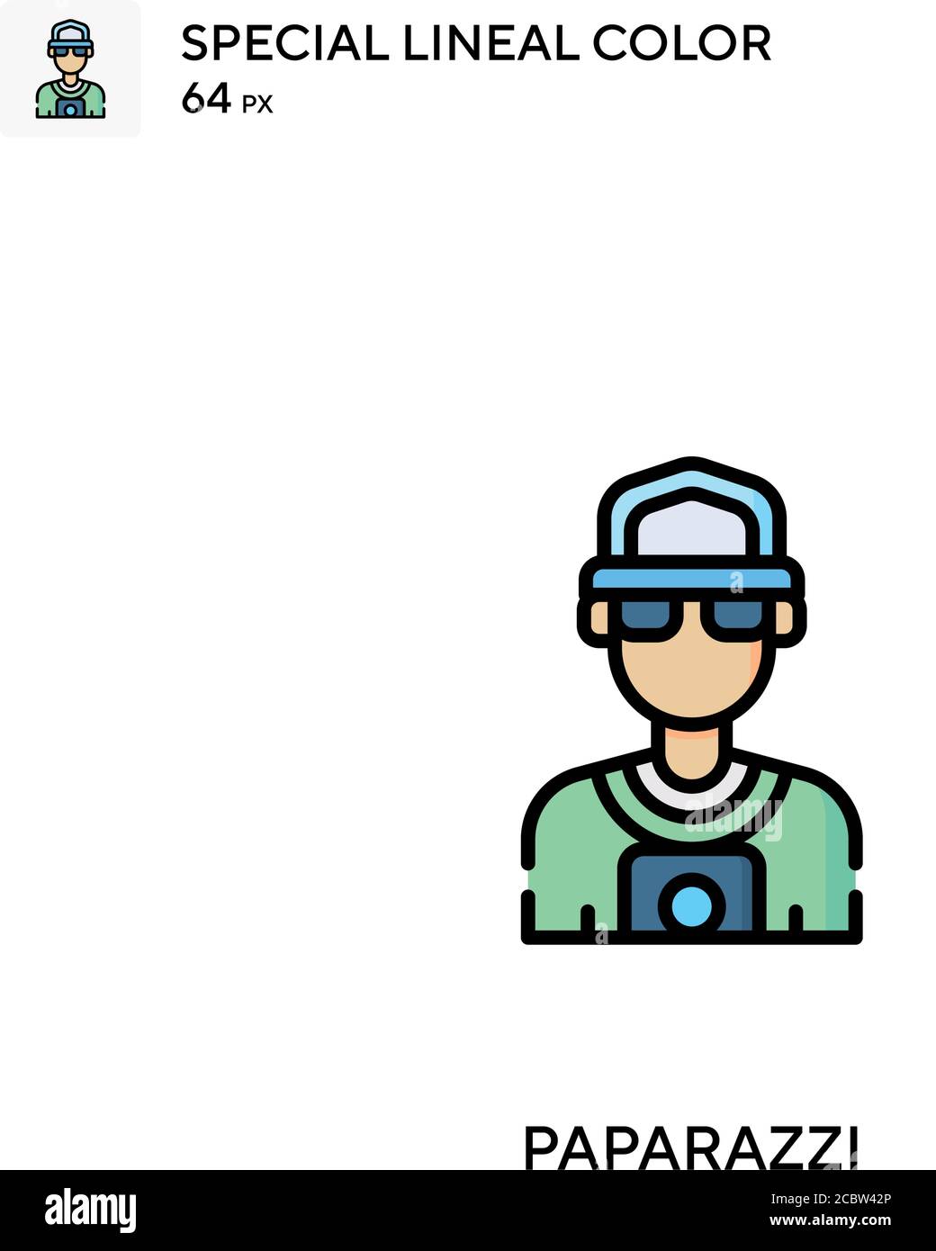 Paparazzi icône spéciale de vecteur de couleur linéaire. Icônes paparazzi pour votre projet d'entreprise Illustration de Vecteur