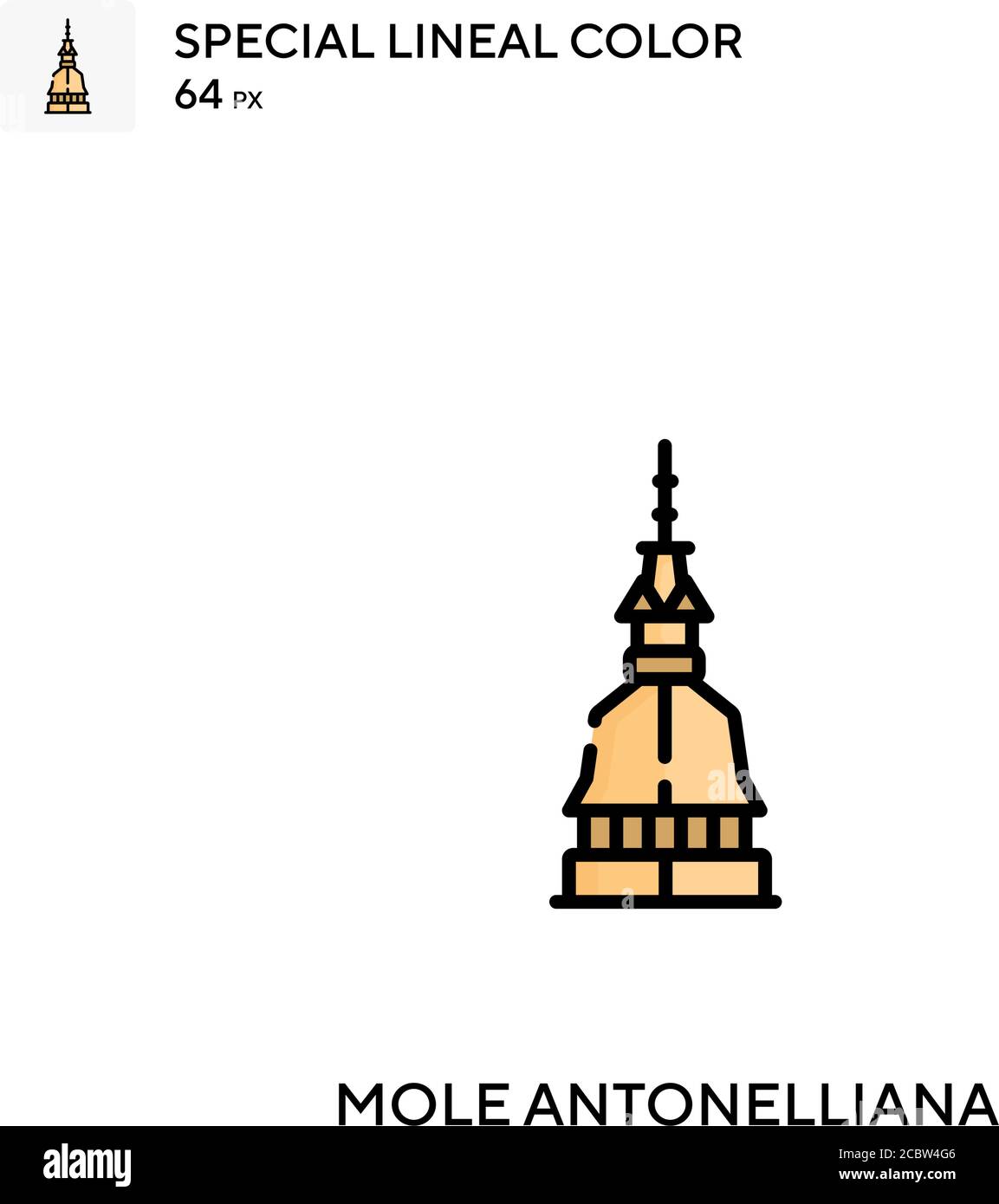 Mole antonelliana icône spéciale de vecteur de couleur de ligne. Mole antonelliana icônes pour votre projet d'affaires Illustration de Vecteur