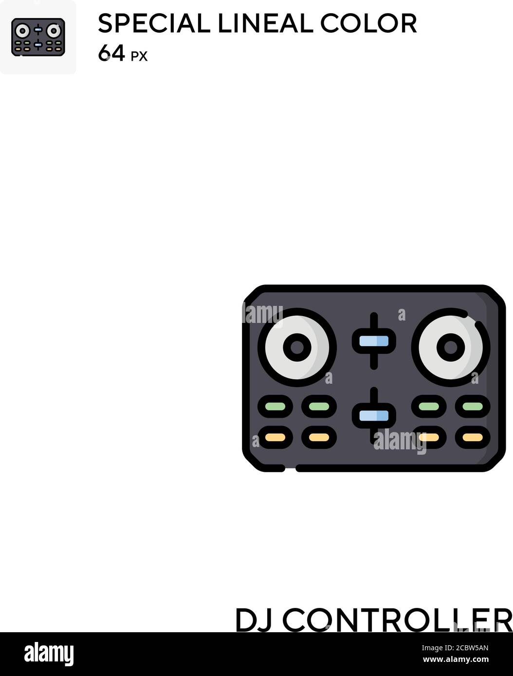 DJ Controller icône spéciale de vecteur de couleur linéaire. Icônes de contrôleur DJ pour votre projet d'entreprise Illustration de Vecteur
