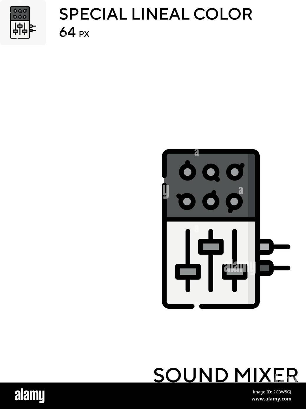 Mélangeur de son icône spéciale de vecteur de couleur linéaire. Icônes de mixage audio pour votre projet d'entreprise Illustration de Vecteur