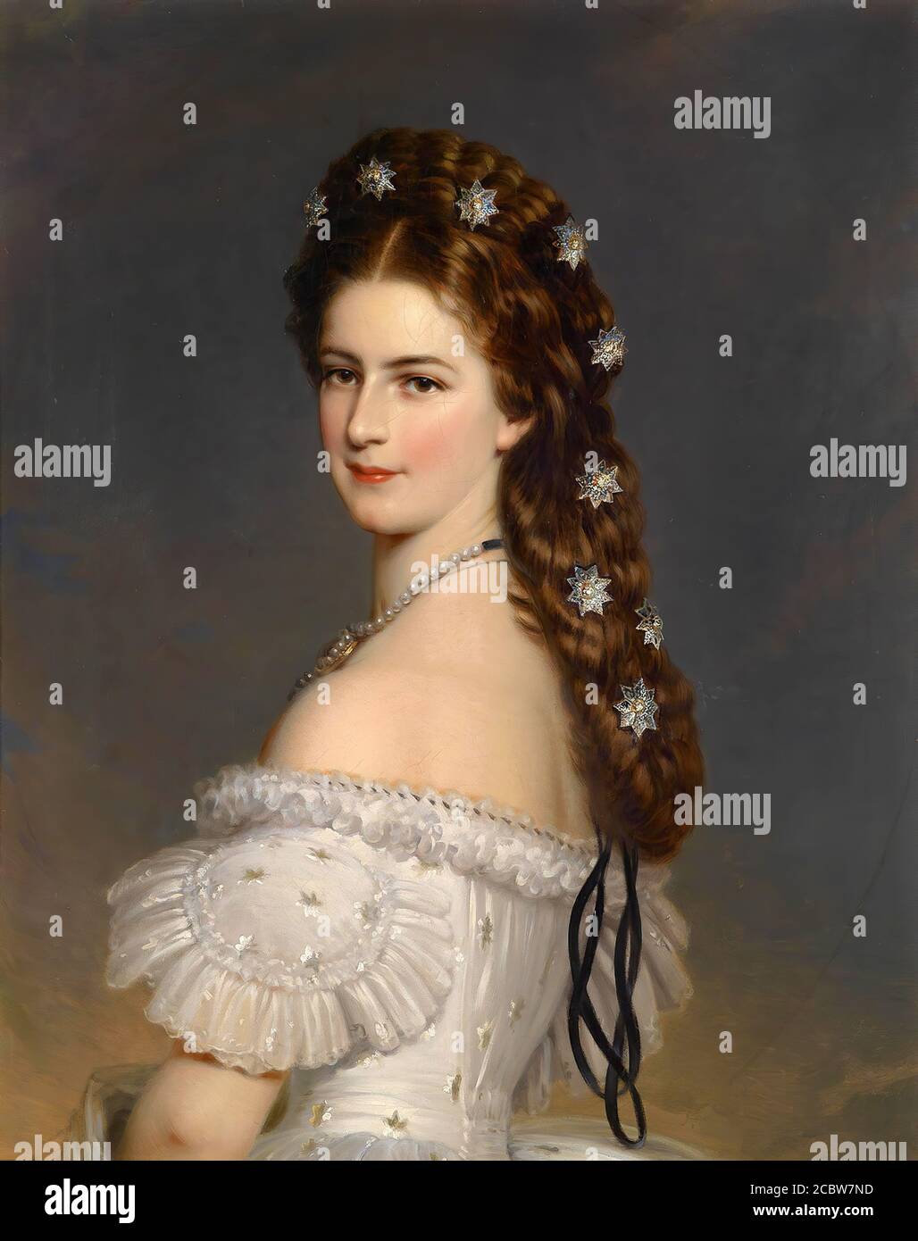 Stieler Joseph Karl - impératrice Elisabeth d'Autriche - Allemand École - 19e siècle Banque D'Images