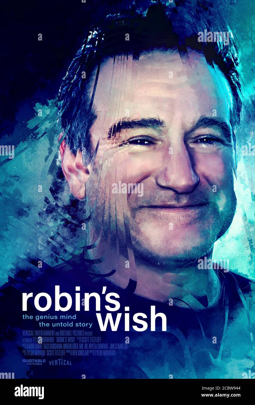 Robin's Wish (2020) dirigé par Tylor Norwood et avec Robin Williams, David E. Kelley, Shawn Levy et Rick Overton. Documentaire sur la vie et la mort tragique du très aimé animateur Robin Williams qui a souffert de la démence à corps de Lewy. Banque D'Images