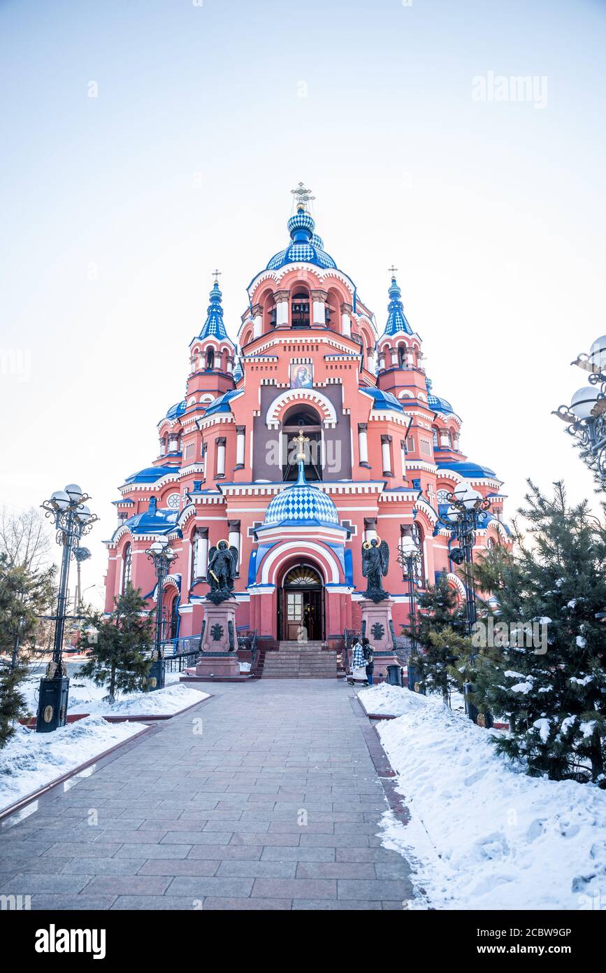 Église notre-Dame de Kazan, Irkoutsk, Russie Banque D'Images