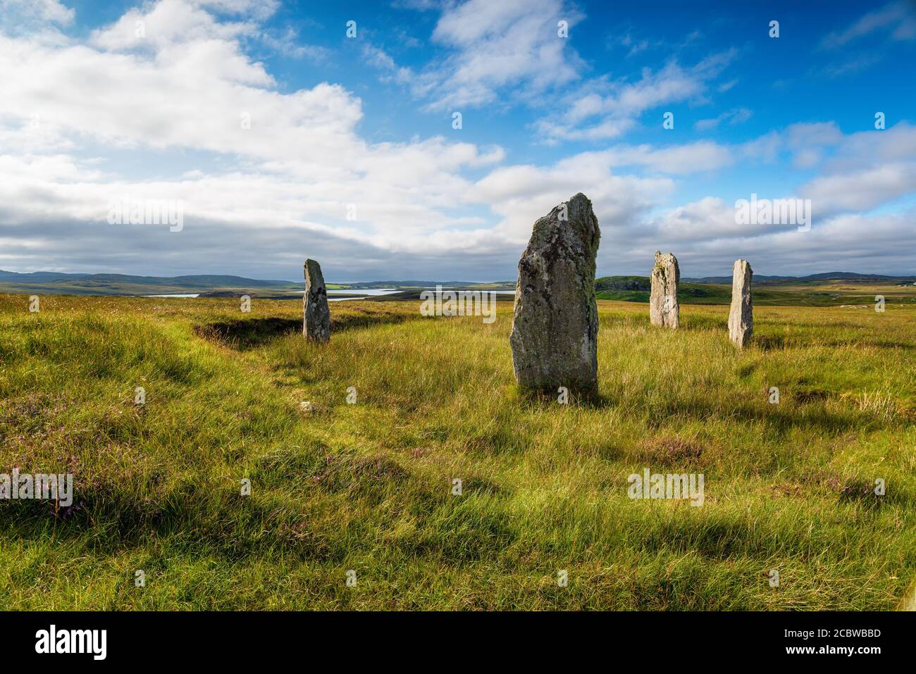 Le cercle de pierre de Ceann Hulavig sur l'île de Lewis dans les Hébrides extérieures d'Écosse, Banque D'Images