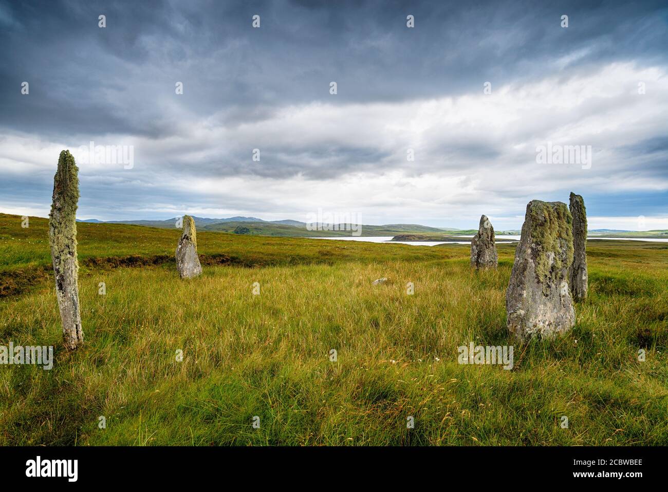 Le cercle de pierre de Callanish IV, Ceann Hulavig sur l'île de Lewis dans les îles occidentales de l'Écosse Banque D'Images