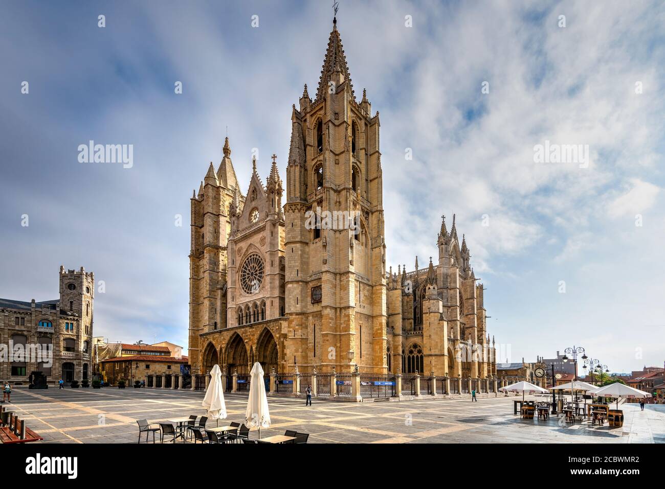 Cathédrale, Leon, Castille et Leon, Espagne Banque D'Images