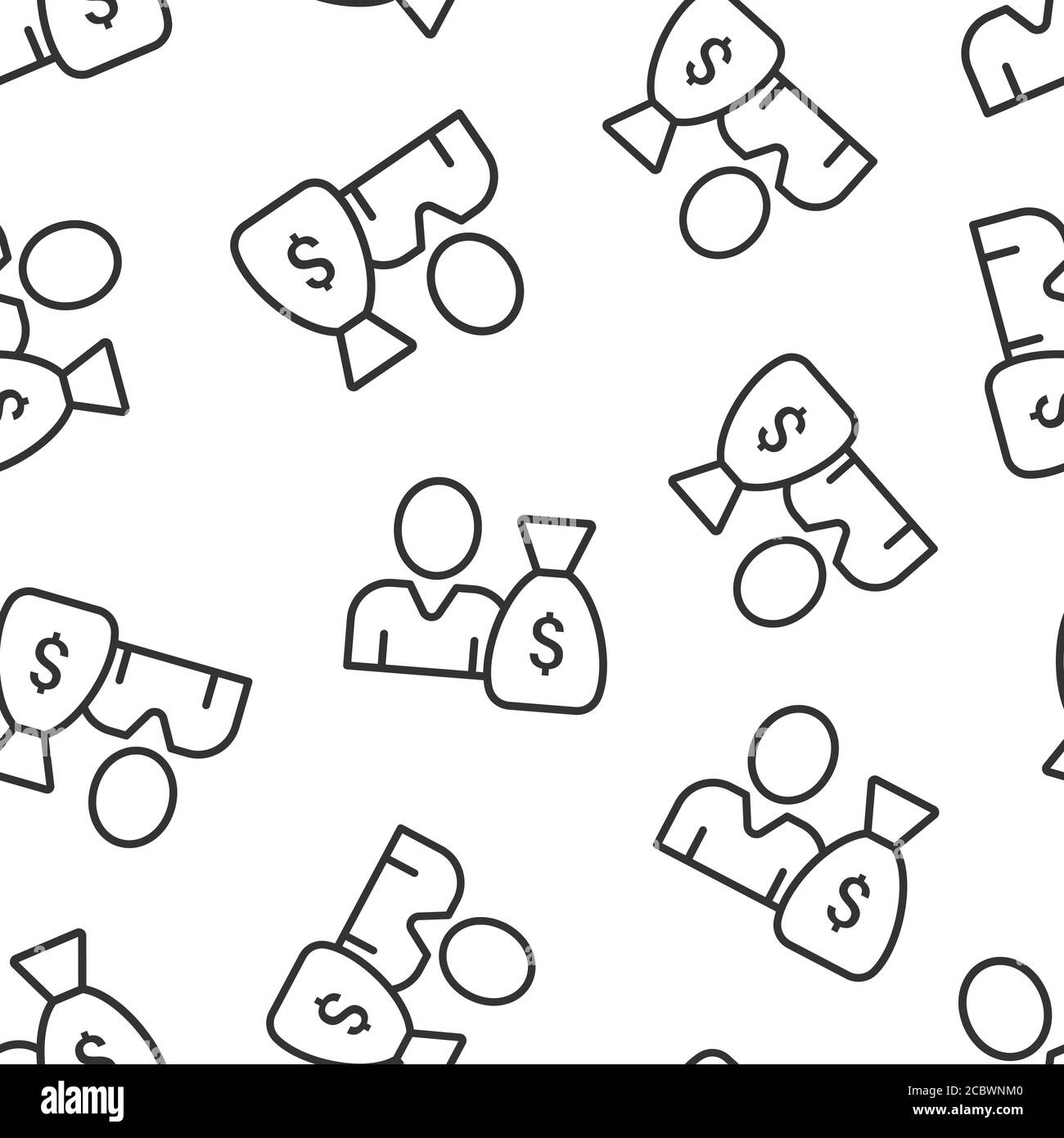 Personnes avec l'icône de sac d'argent dans le style plat. Illustration du vecteur de sac d'homme d'affaires sur fond blanc isolé. Concept commercial de structure transparente pour les banques. Illustration de Vecteur