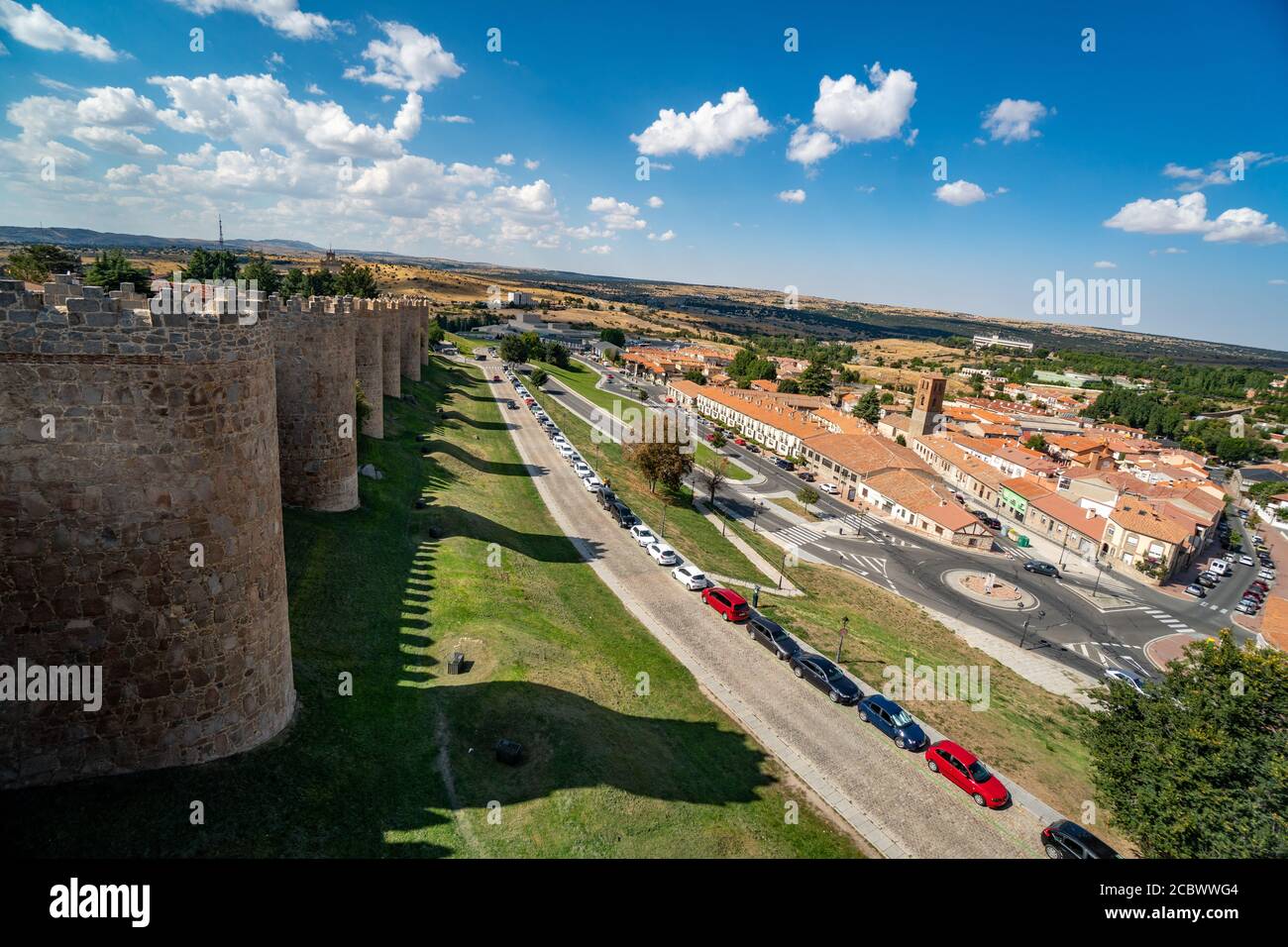 01 octobre 2018 : Avila, Castille et Leon, Espagne. Château médiéval d'Avila de l'intérieur. Banque D'Images