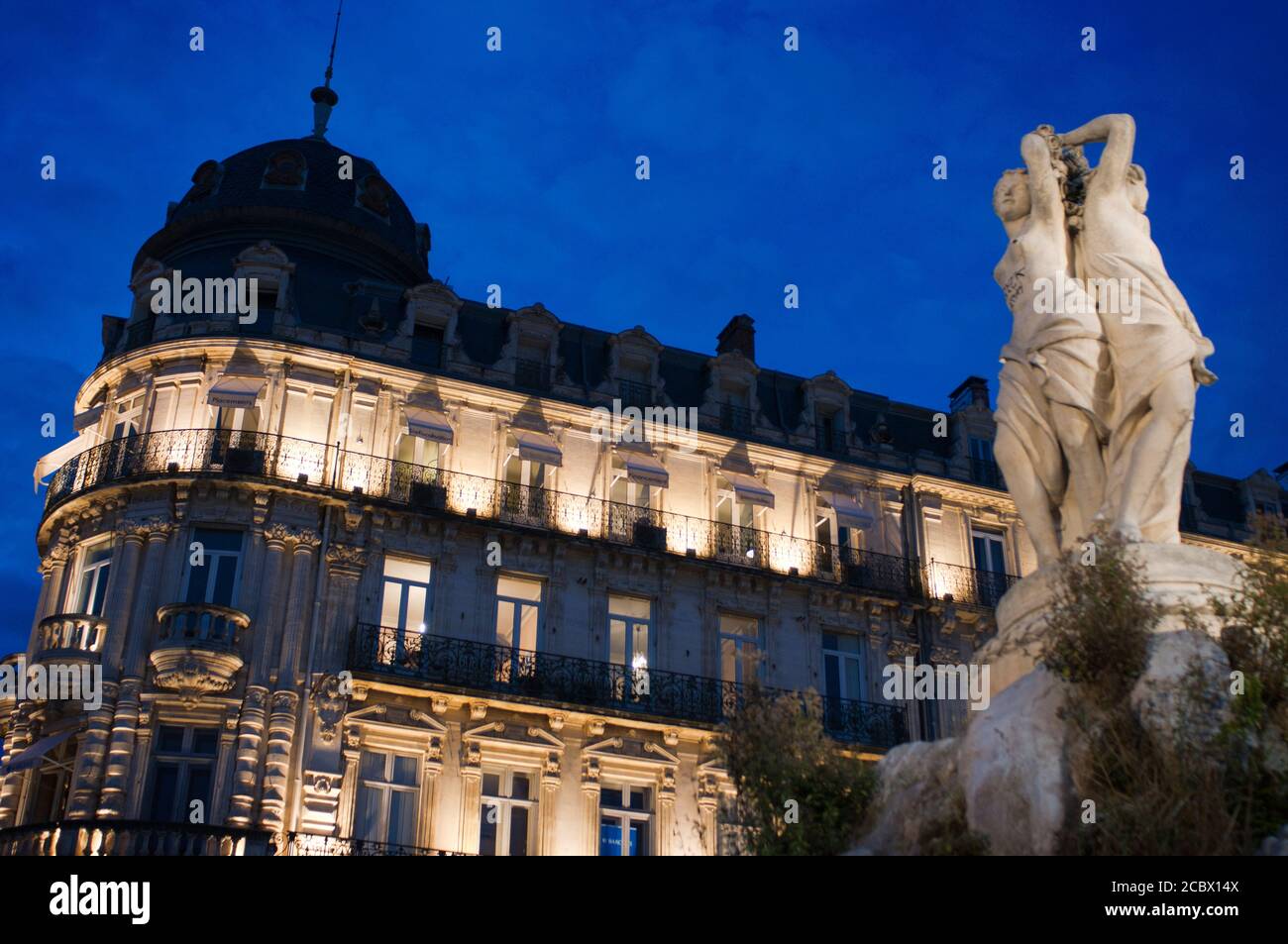 Fontaine des 3 Gracies, place de la Comédie, Montpellier, France, Europe France, département Hérault, Montpellier, Fontaine des trois Grâces à la place de l Banque D'Images