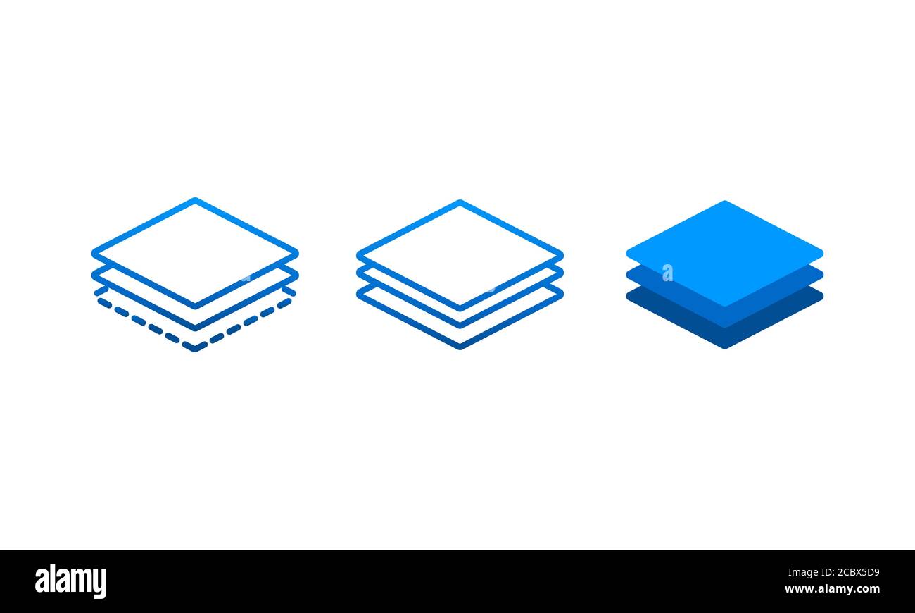 Icône de calques à trois niveaux. Vecteur sur arrière-plan isolé. SPE 10 Illustration de Vecteur