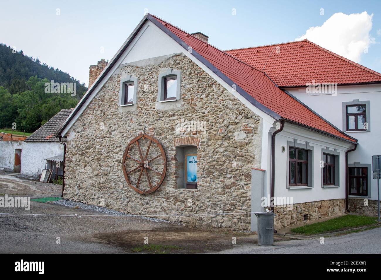 Maison en pierre à Hojna Voda, République tchèque Banque D'Images