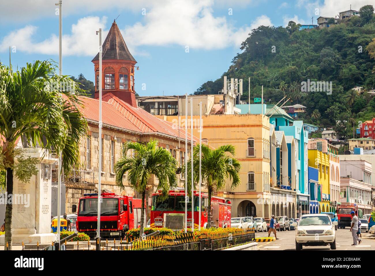 Centre ville de la ville des caraïbes Kingstown, Saint Vincent et les