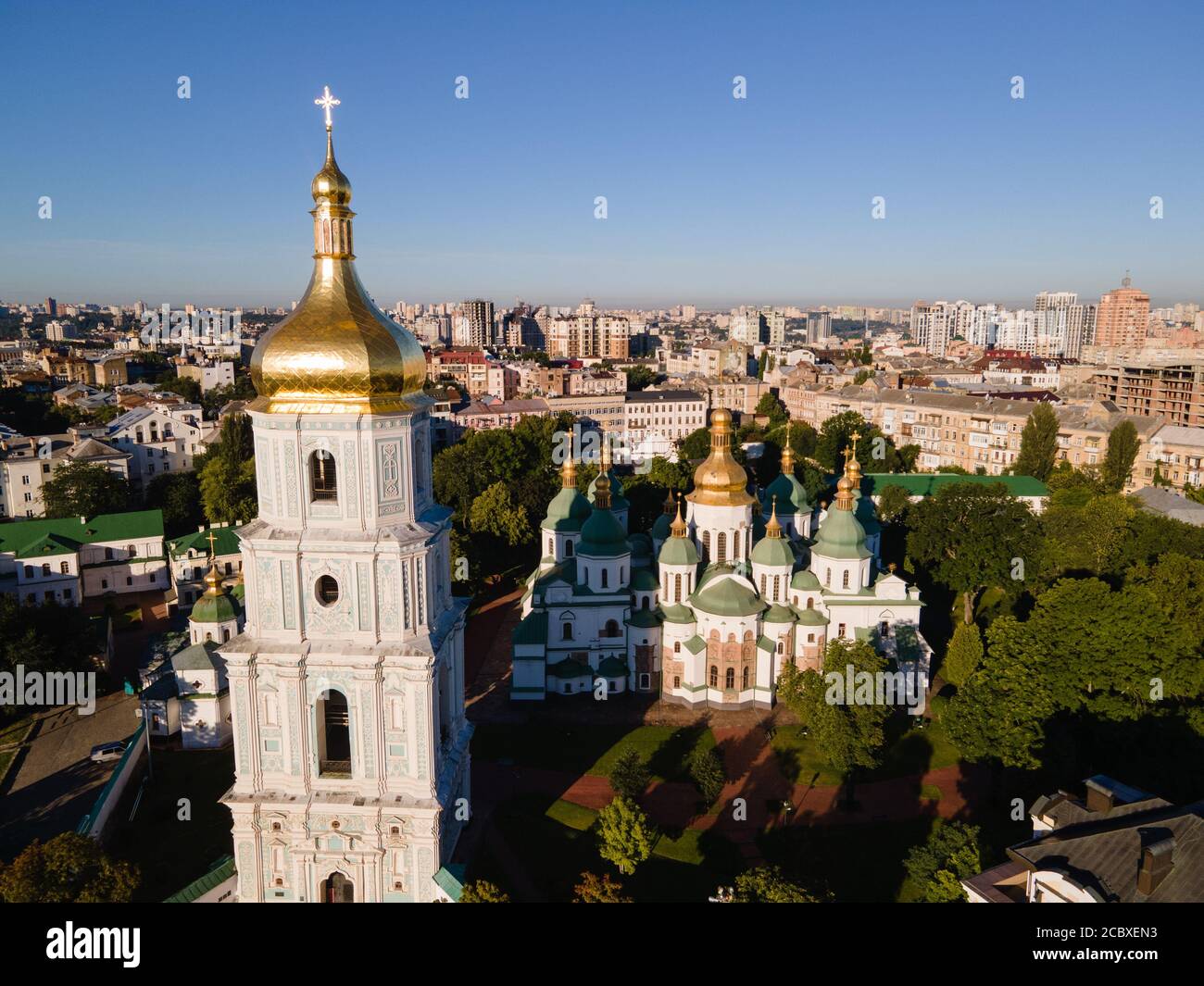 Cathédrale Sainte-Sophie à Kiev, Ukraine. Vue aérienne Banque D'Images