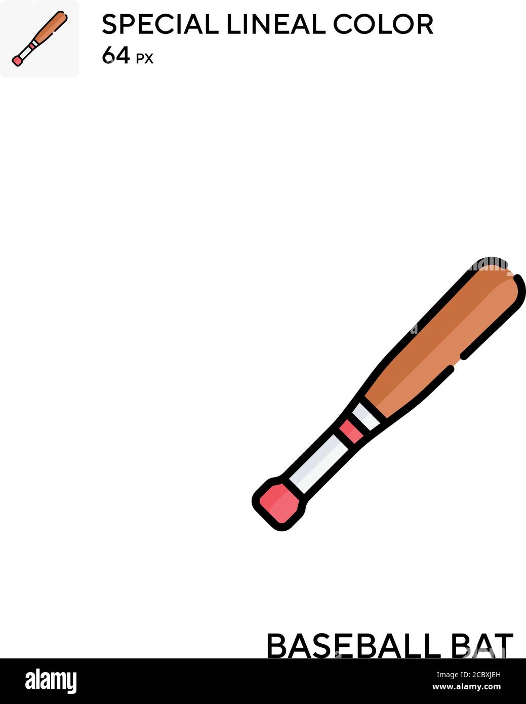 Batte de baseball icône spéciale de vecteur de couleur de ligne. Icônes de batte de baseball pour votre projet d'entreprise Illustration de Vecteur