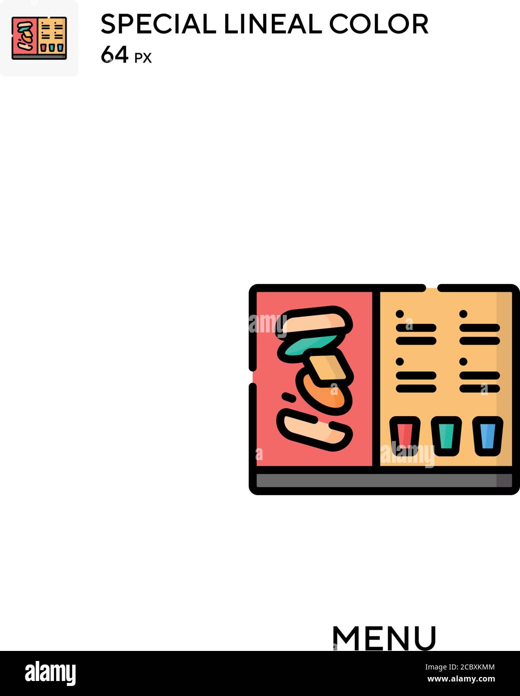 Menu icône spéciale de vecteur de couleur de ligne. Icônes de menu pour votre projet d'entreprise Illustration de Vecteur