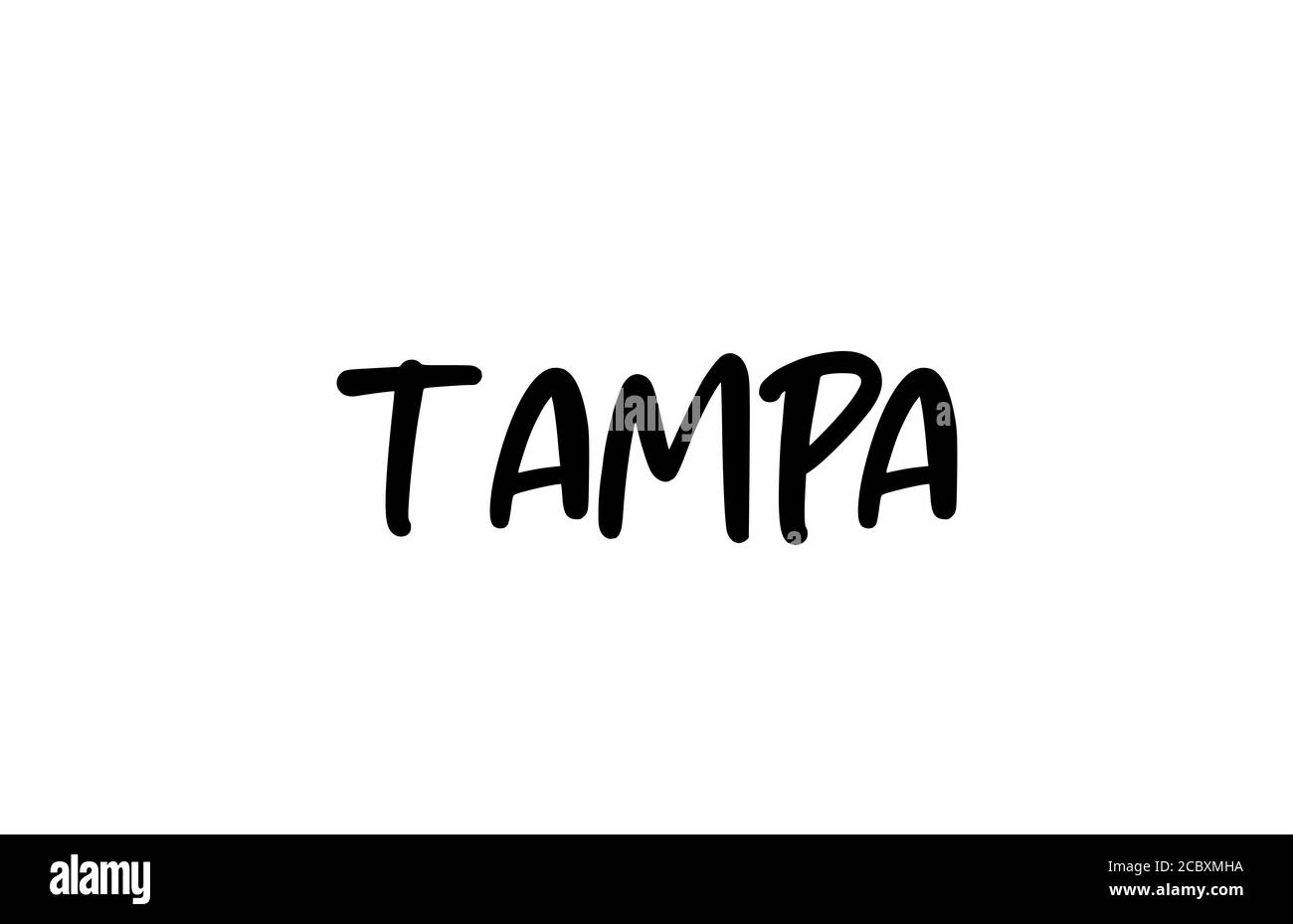 Ville de Tampa typographie manuscrite texte mot lettrage à la main. Texte calligraphique moderne. Couleur noire Illustration de Vecteur
