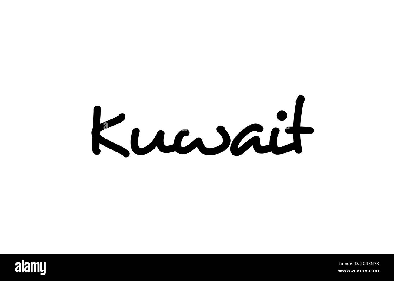 Koweït City texte manuscrit mot lettrage à la main. Texte de calligraphie. Typographie en noir Illustration de Vecteur