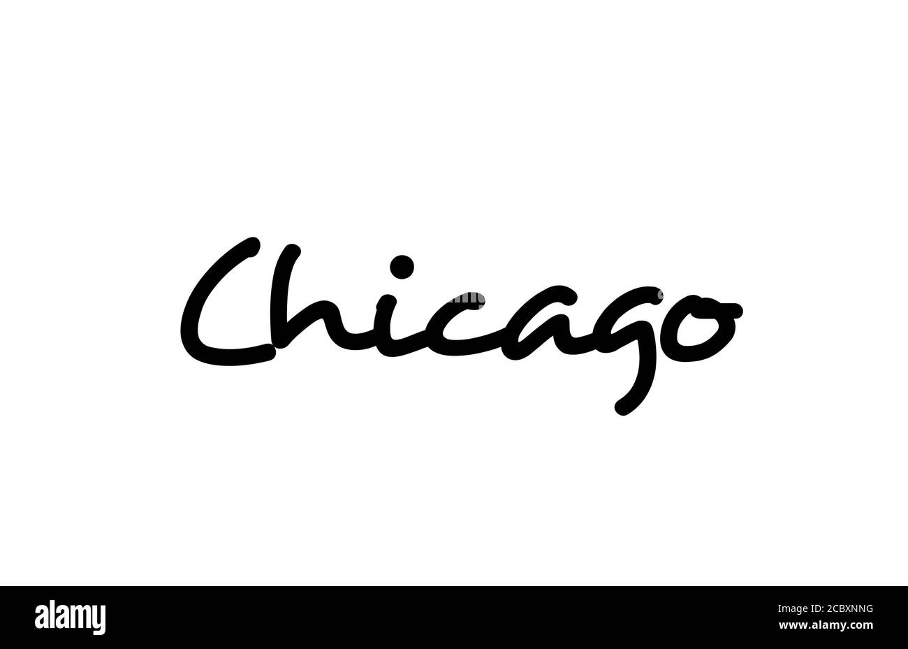 Chicago City texte manuscrit mot lettrage à la main. Texte de calligraphie. Typographie en noir Illustration de Vecteur