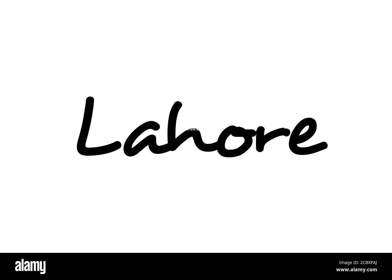 Lahore ville texte manuscrit mot lettrage à la main. Texte de calligraphie. Typographie en noir Illustration de Vecteur