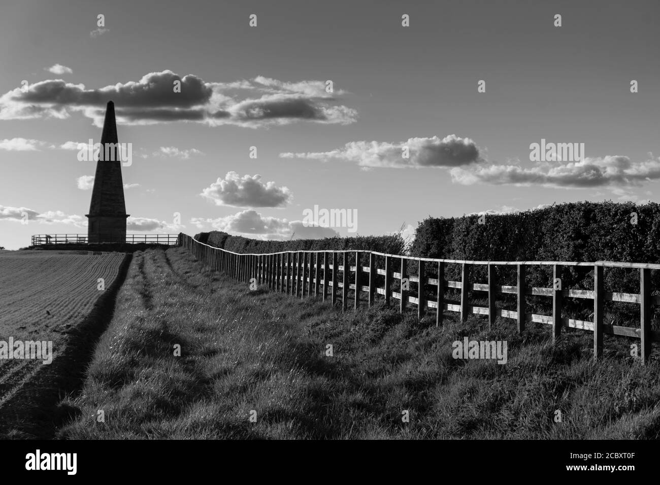 Le mémorial Obélisque à Ednam, Kelso, en Écosse, est à la mémoire de James Thompson qui a écrit les mots « Rule Britannia » Banque D'Images