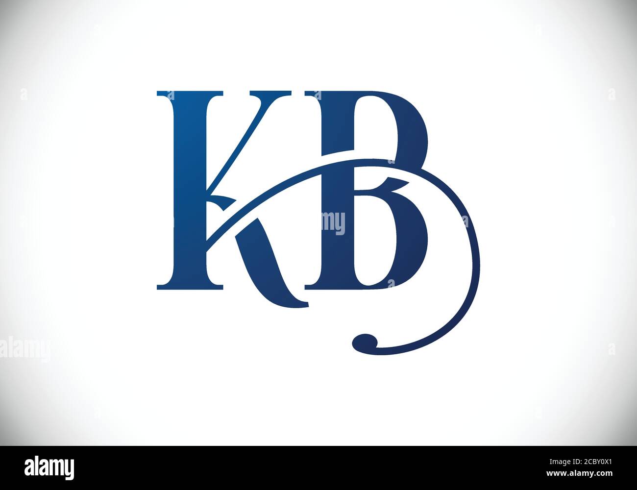 Modèle de vecteur de conception de logo K B de la lettre du monogramme initial. Logo lettre K B. Illustration de Vecteur