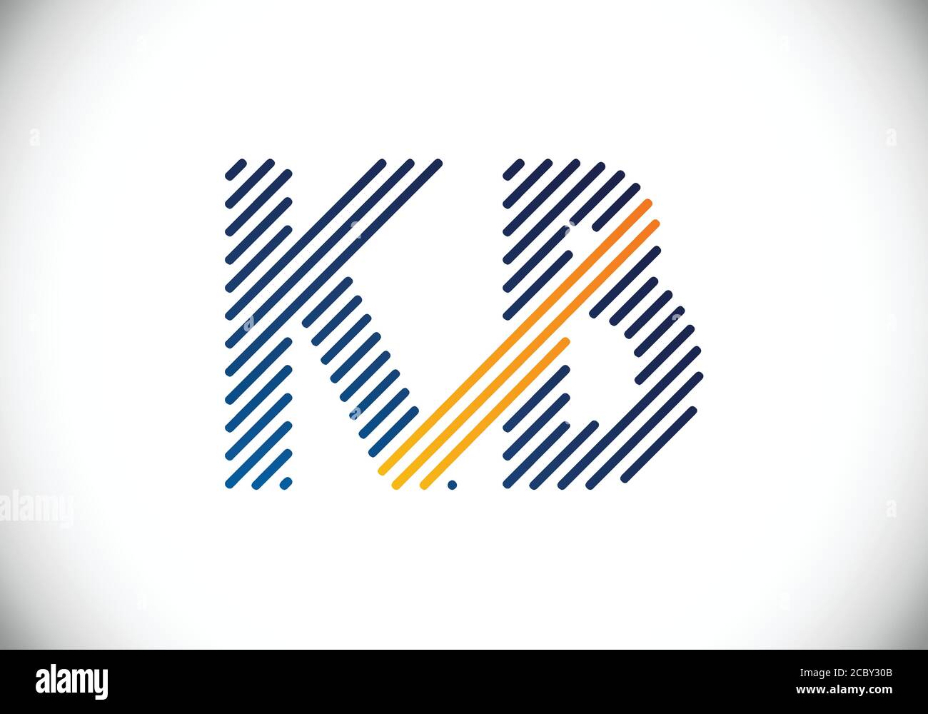 Modèle de vecteur de conception de logo K B de la lettre du monogramme initial. Logo lettre K B. Illustration de Vecteur