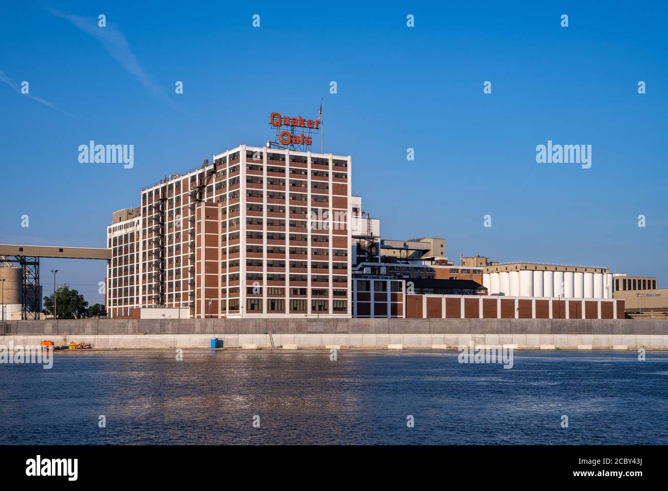 Usine Quaker Oats dans le centre-ville de Cedar Rapids Banque D'Images