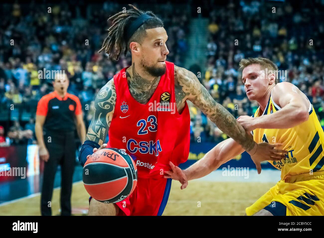 Berlin, Allemagne, 25 octobre 2019: Le joueur de basket Daniel Hackett de CSKA Moscou en action pendant le match de basket-ball de l'Euroligue Banque D'Images