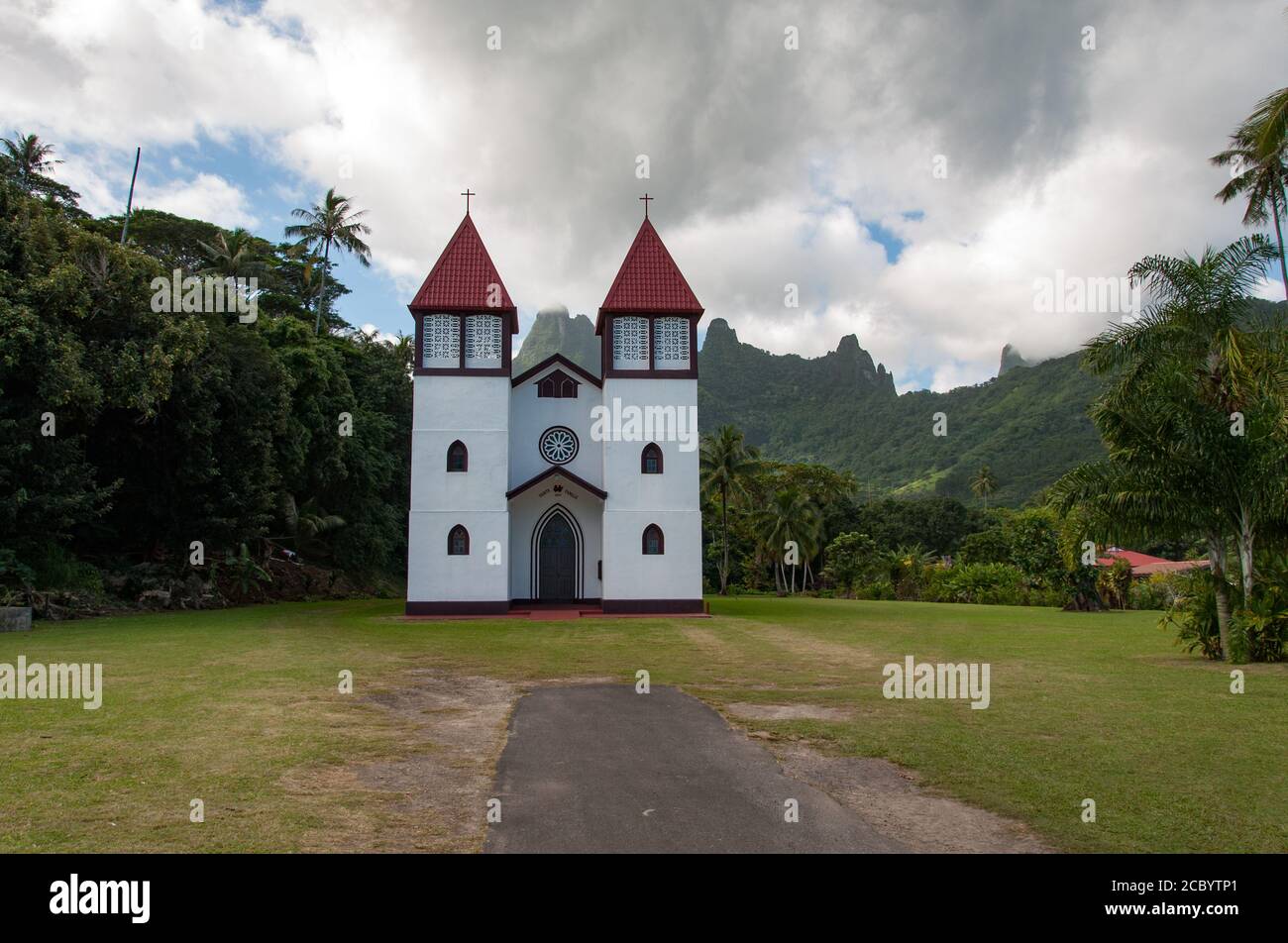 L'église Haapiti à Moorea, Polynésie française. Église Sainte famille
