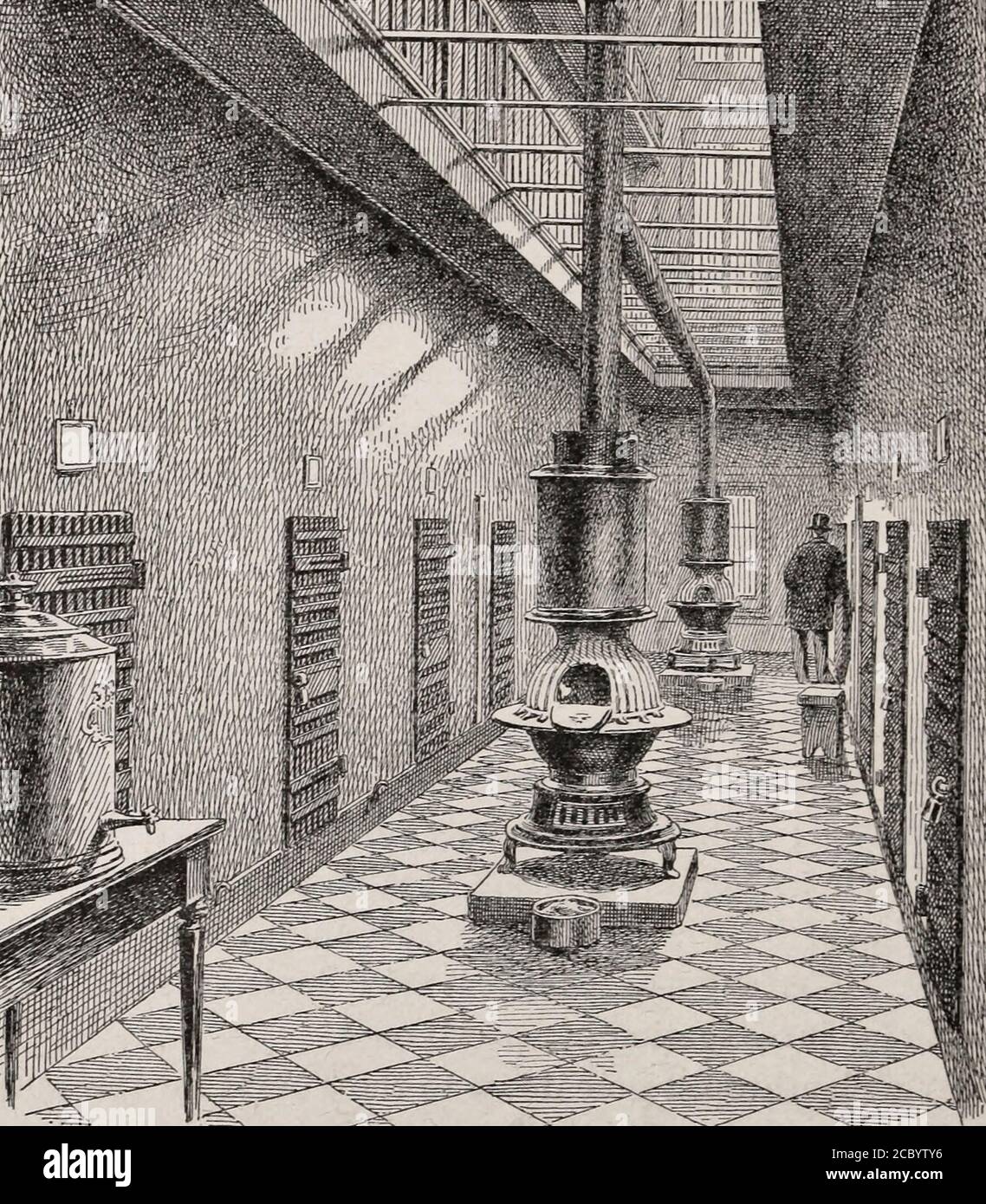 Les meurtriers se trouvent dans les cellules des tombes pour les prisonniers condamnés - New York, vers 1892 Banque D'Images