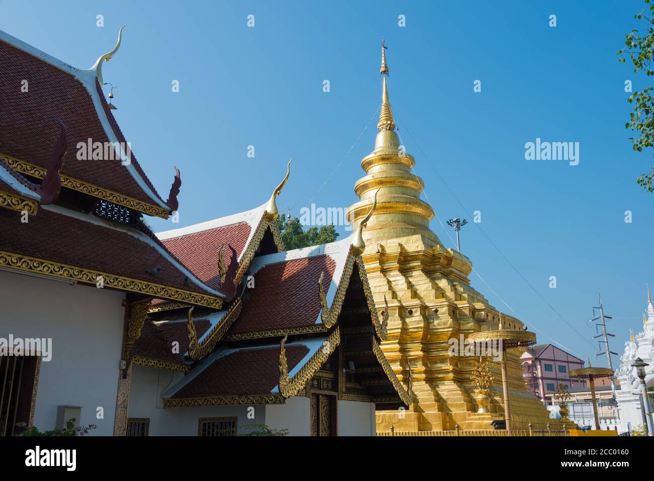 Chiang Mai, Thaïlande - Wat Phra That si Chom Thong Worawihan dans le district de Chom Thong, Chiang Mai, Thaïlande. Banque D'Images