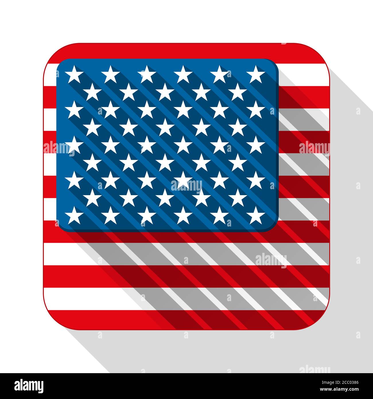 Icône plate drapeau USA Illustration de Vecteur