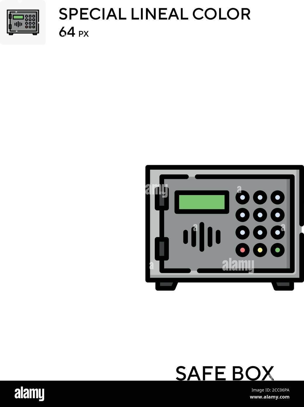Case à cocher icône spéciale de vecteur de couleur de ligne. Icônes de coffre-fort pour votre projet d'entreprise Illustration de Vecteur