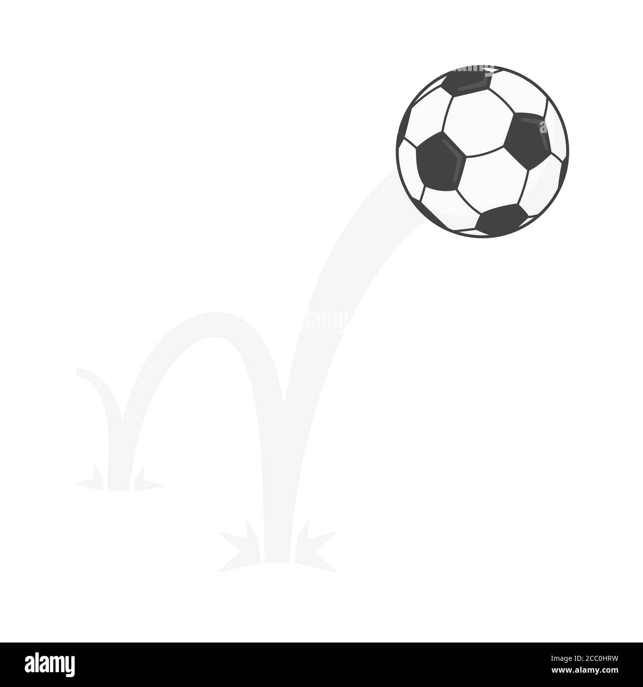 Ballon de football rebondissant style plat dessin vectoriel illustration icône signe isolé sur fond blanc. Illustration de Vecteur