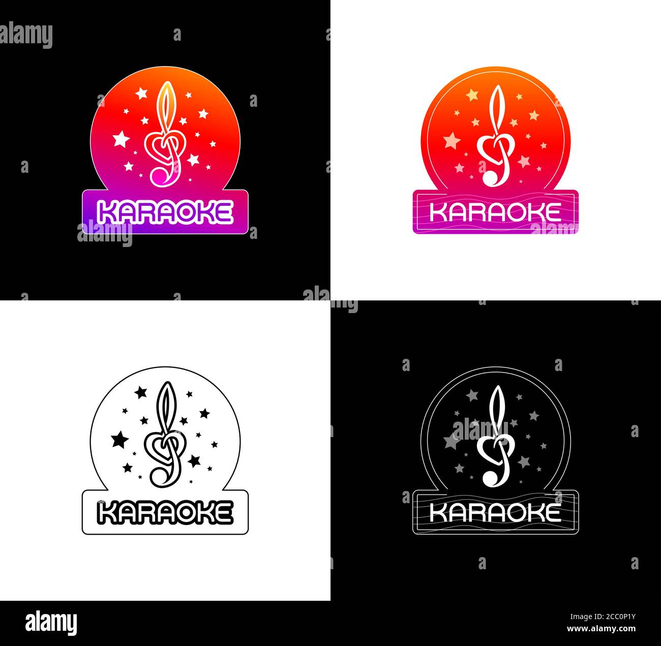 Emblème du club de karaoké Illustration de Vecteur