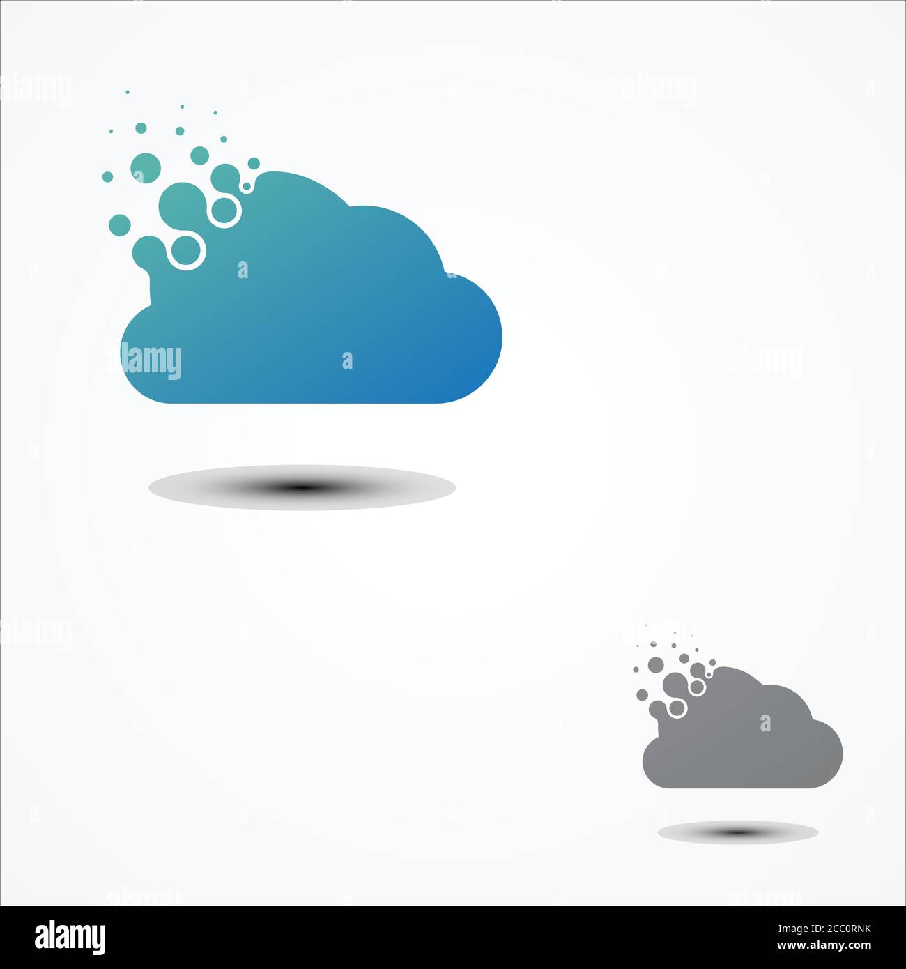Conception simple de pixels de nuage de vecteurs dans un style plat. Symbole du nuage de technologie pixel. Illustration vectorielle EPS.8 EPS.10 Illustration de Vecteur