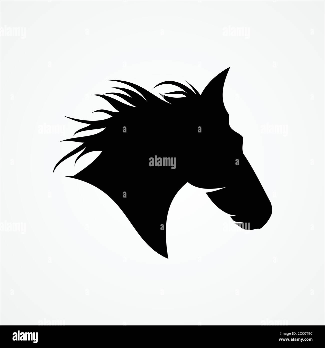 Silhouette de cheval pour symbole de conception d'élément. Symbole représentant une tête de cheval. Illustration vectorielle EPS.8 EPS.10 Illustration de Vecteur