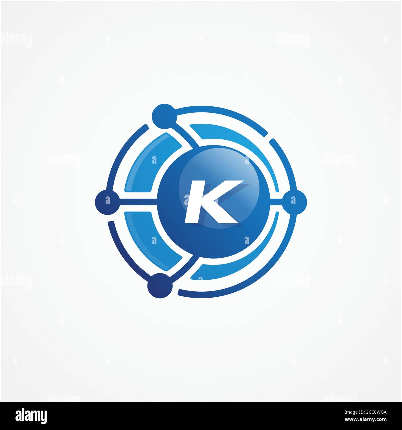 Design de la technologie vecteur orbite avec lettre K symbole design minimaliste. Lettre K pour votre meilleur symbole commercial. Illustration vectorielle EPS.8 EPS.10 Illustration de Vecteur