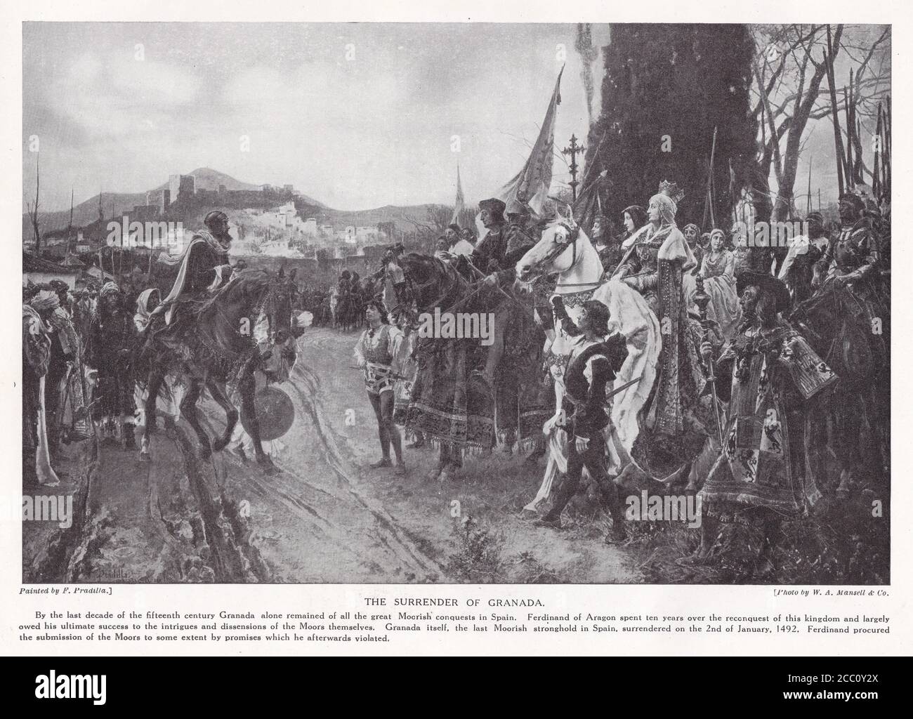 La capitulation de Grenade 1492 - peinture de F. Pradilla. Banque D'Images