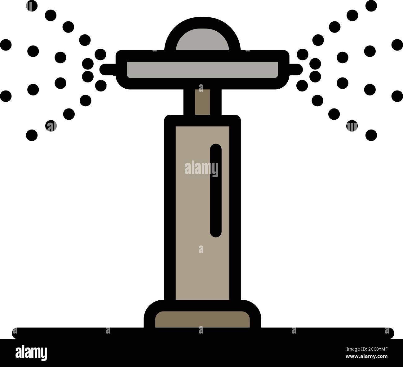 Icône d'arrosage circulaire. Décrivez l'icône circulaire du vecteur d'irrigation de l'arroseur pour la conception de la toile isolée sur fond blanc Illustration de Vecteur