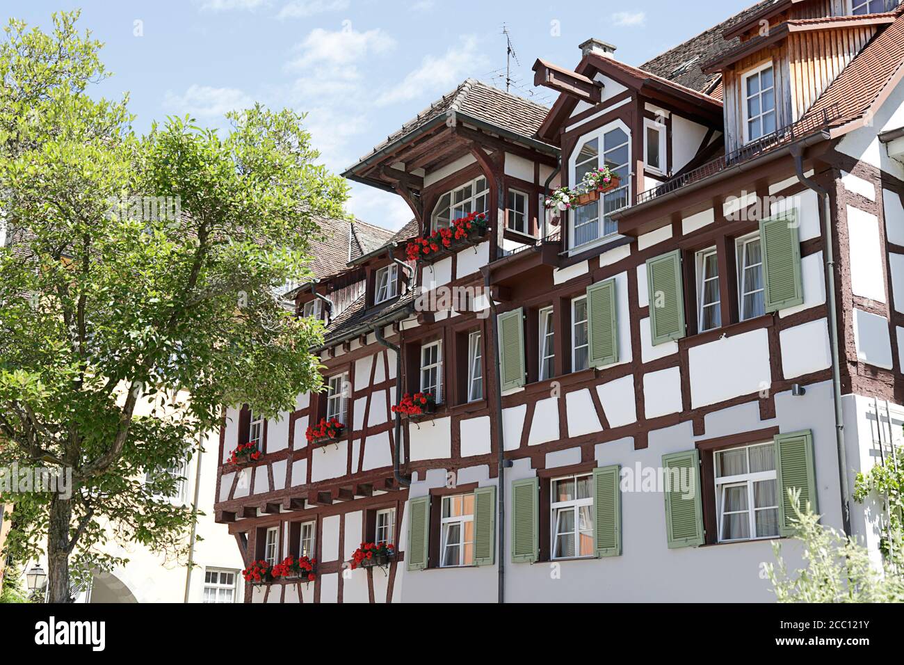 Vieille ville historique de Meersburg, Forêt Noire, Bade-Wurtemberg, Allemagne Banque D'Images