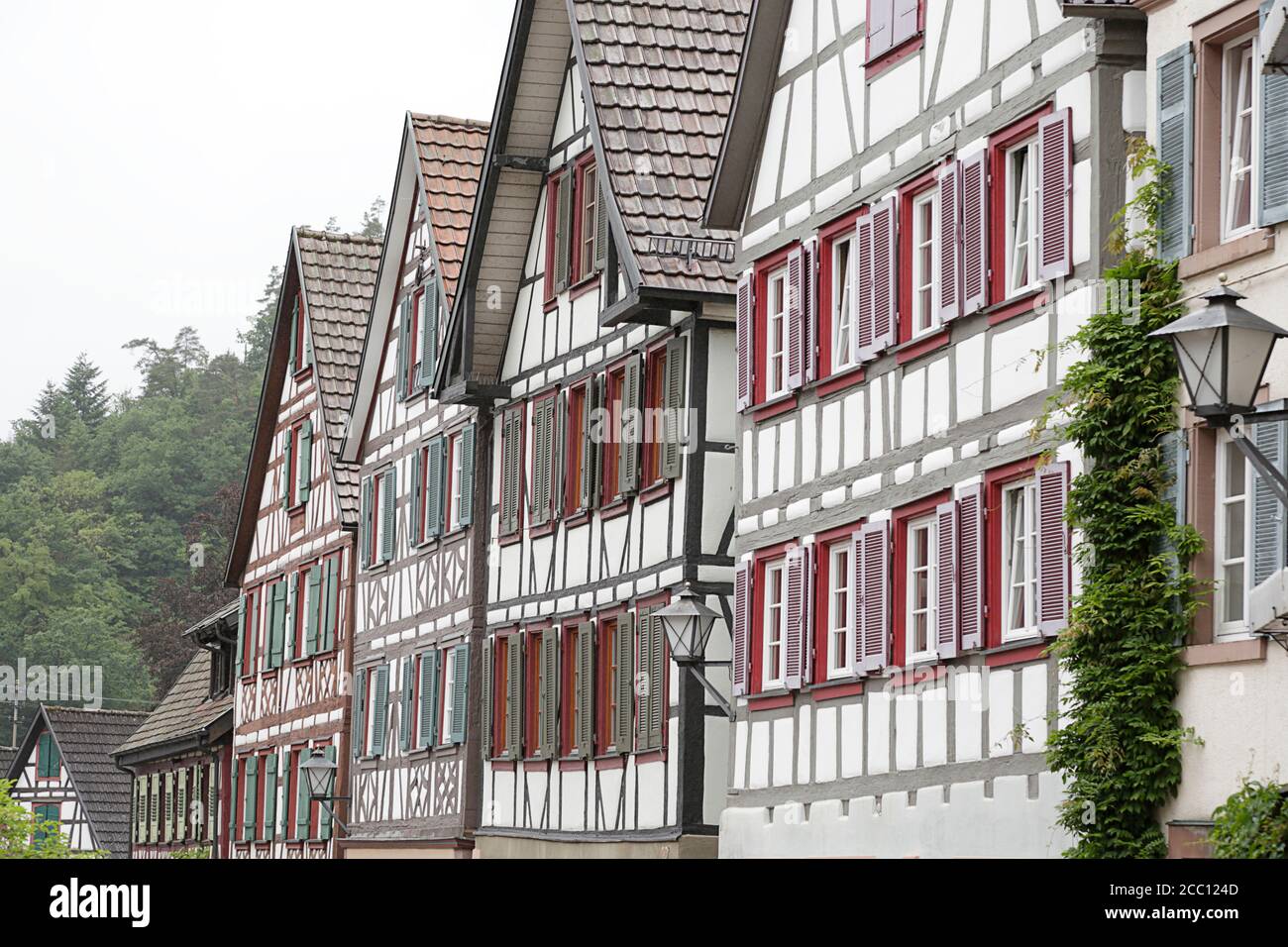 Maisons traditionnelles à colombages situées à Schiltach, Forêt Noire, Bade-Wurtemberg, Allemagne Banque D'Images