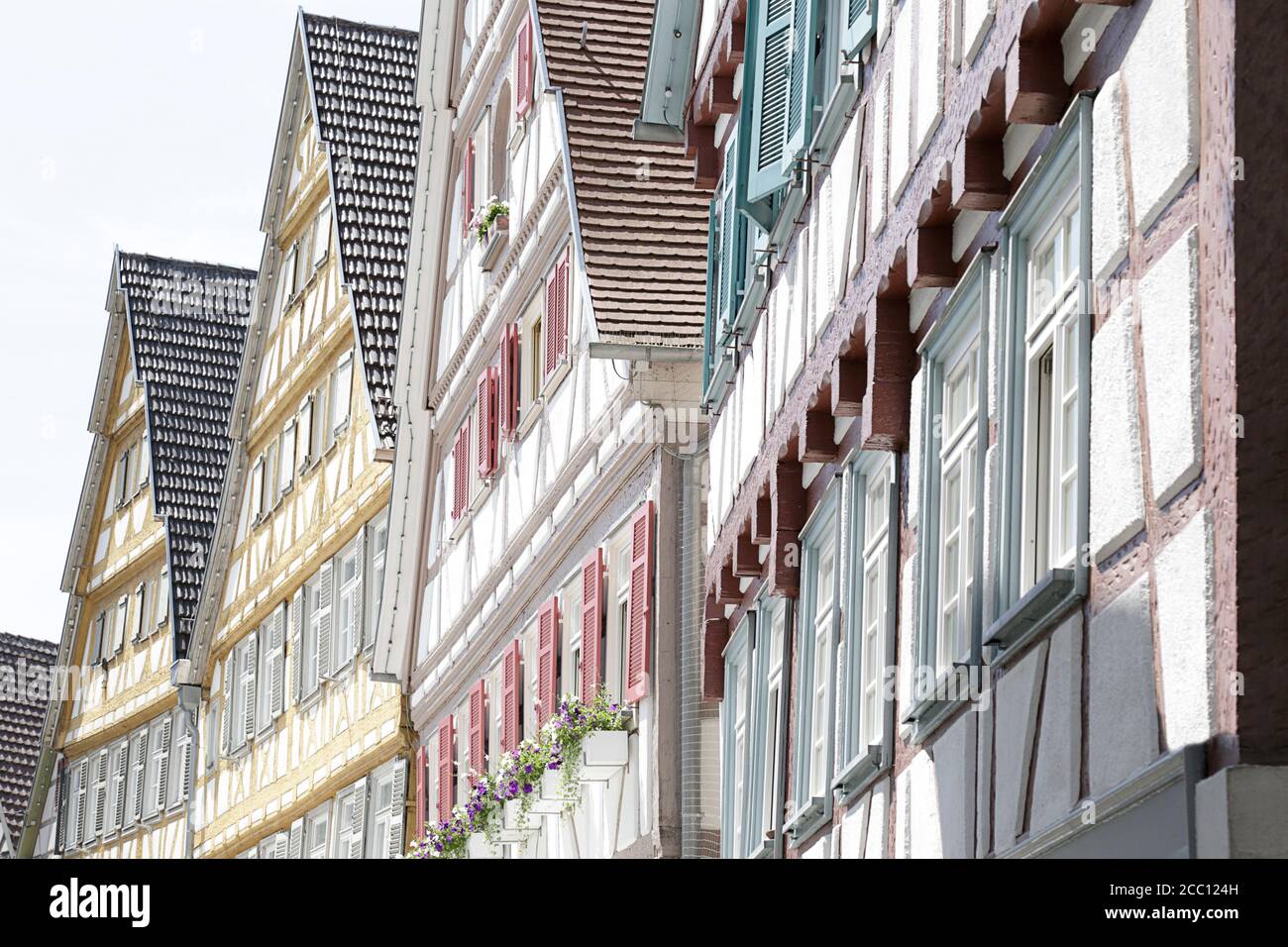 Maisons traditionnelles à colombages situées à Herrenberg, Forêt-Noire, Bade-Wurtemberg, Allemagne Banque D'Images